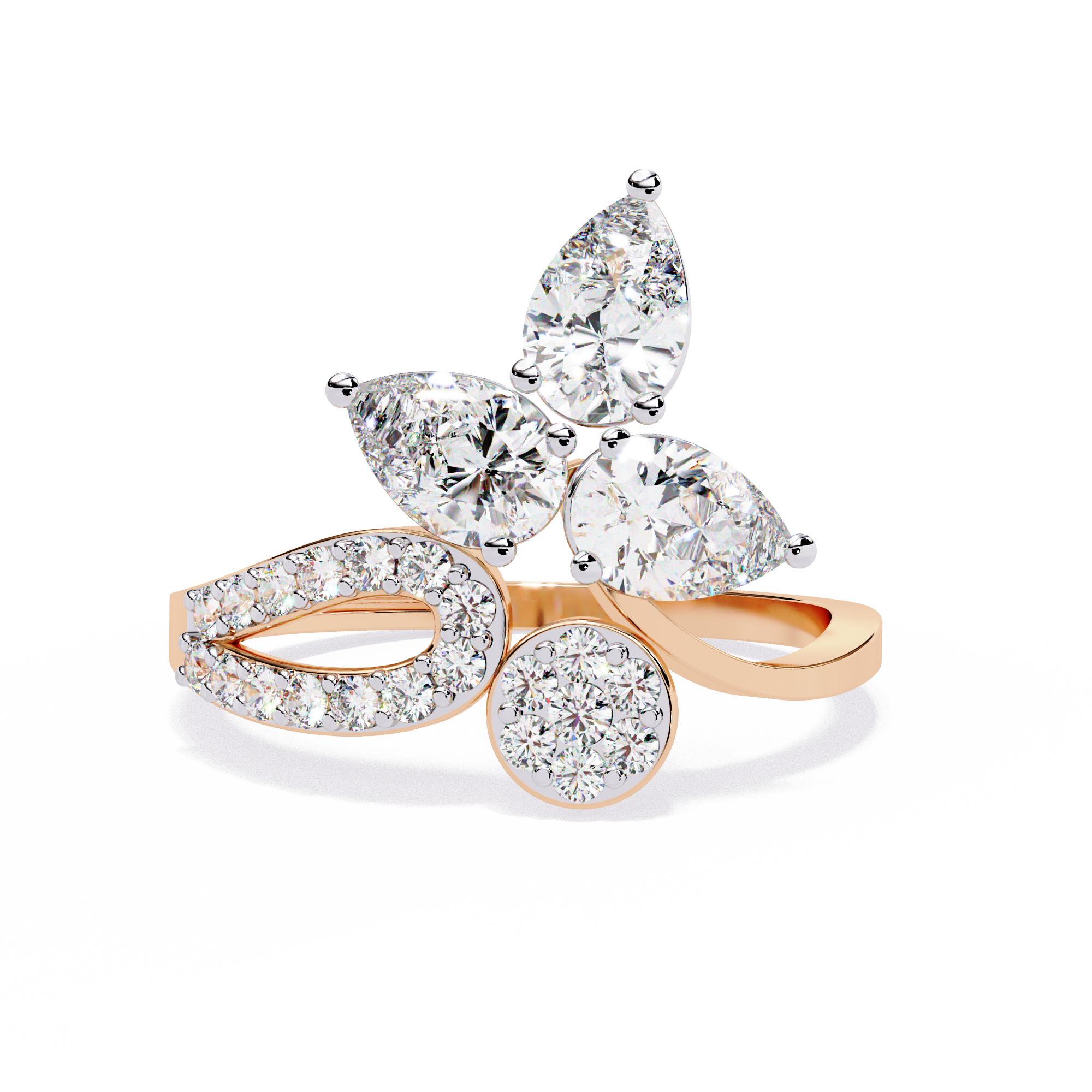 Solitairekart 1.21ct Tear Drop Cluster Ring-HI Color, VS-SI Clarity